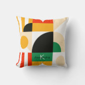 幾何学的モノグラムはっきりしたレトロシッスタイリッシュク クッション (正面)