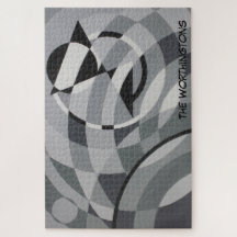 幾何学的モノグラム名（白黒）