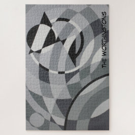 幾何学的モノグラム名（白黒） ジグソーパズル