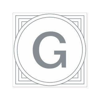 幾何学的モノグラム セルフインキングスタンプ