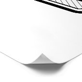 幾何学的モノリス抽象芸術白黒 ポスター (角)