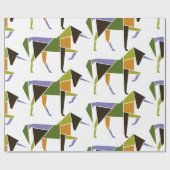 幾何学的ユニコーンモダン抽象芸術タングラム動物 ラッピングペーパー (フラット)