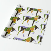 幾何学的ユニコーンモダン抽象芸術タングラム動物 ラッピングペーパー (アンロールド)