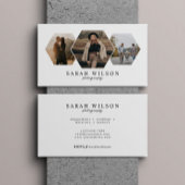 幾何学的ユニーク六角3枚フォトグラファー 名刺