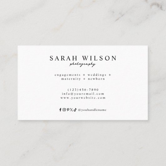 幾何学的ユニーク六角3枚フォトグラファー 名刺 (裏面)