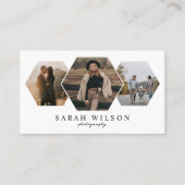 幾何学的ユニーク六角3枚フォトグラファー 名刺 (正面)