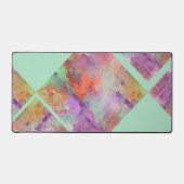 幾何学的ユニーク抽象芸術ミントグリーン&オレンジ デスクマット (正面)