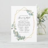 幾何学的ユーカリブライダルまたはベビーシャワーbyメール 招待状 (スタンド正面)