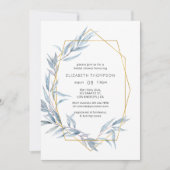 幾何学的ユーカリブライダルシャワー 招待状 (正面)