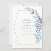 幾何学的ユーカリプスブリデスメイドランチョン 招待状 (正面)
