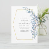 幾何学的ユーカリプスブリデスメイドランチョン 招待状 (スタンド正面)