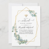 幾何学的ユーカリプトゥスオンライン結婚仮想 招待状 (正面)