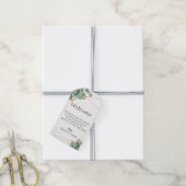 幾何学的ユーカリ結婚プスの歓迎バッグ ギフトタグ (より糸付き)