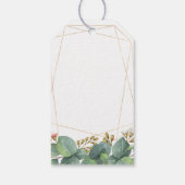 幾何学的ユーカリ結婚プスの歓迎バッグ ギフトタグ (裏面)