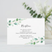 幾何学的ユーカリ緑披露宴カード エンクロージャーカード (スタンド正面)