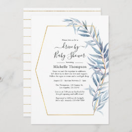 幾何学的ユーカリ葉スのシャワー駆動 招待状