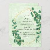 幾何学的ユーカリ葉バチェロレッテ 招待状 (正面/裏面)