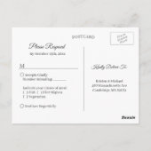 幾何学的ユーカリ葉婚式RSVP応答 ポストカード (裏面)