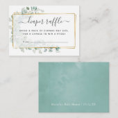 幾何学的ユーカリ赤ちゃんシャワーおむつラッフル エンクロージャーカード (正面/裏面)