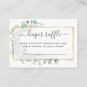 幾何学的ユーカリ赤ちゃんシャワーおむつラッフル エンクロージャーカード (正面)