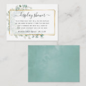 幾何学的ユーカリ赤ちゃんシャワー表示シャワー エンクロージャーカード (正面/裏面)