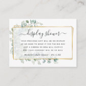 幾何学的ユーカリ赤ちゃんシャワー表示シャワー エンクロージャーカード (正面)