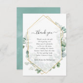 幾何学的ユーカリ赤ちゃんシャワー サンキューカード (正面/裏面)