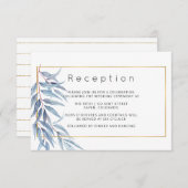 幾何学的ユーカリ離れーウェディング エンクロージャーカード (正面/裏面)