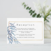 幾何学的ユーカリ離れーウェディング エンクロージャーカード (スタンド正面)