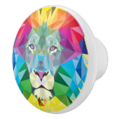 幾何学的ライオンの頭 セラミックノブ (右)