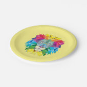 幾何学的ライオンの頭 ペーパープレート (アングル)