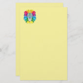 幾何学的ライオンの頭 便箋 (正面/裏面)