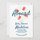 幾何学的ライフ救リングや輪航海のベビーシャワー 招待状 (正面)