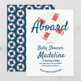 幾何学的ライフ救リングや輪航海のベビーシャワー 招待状