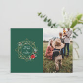 幾何学的リースイラストレーションファミリーホリデーフォト シーズンカード (スタンド正面)