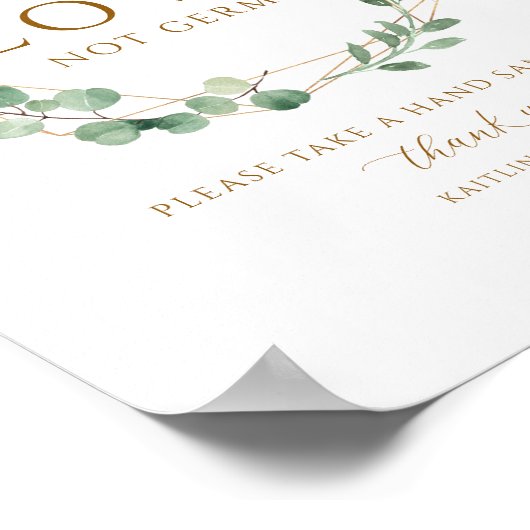 幾何学的リースCovid19サニタイザサニタイジングサイン ポスター (角)