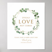 幾何学的リースCovid19サニタイザサニタイジングサイン ポスター (正面)