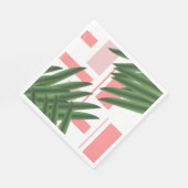 幾何学的ルアウ（ハワイ式宴会）トロピカルパーム離れズコーラルグリーン スタンダードランチョンナプキン (角)