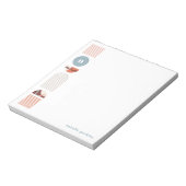 幾何学的レインボーモノグラムメモ帳 – オレンジ ノートパッド (回転)