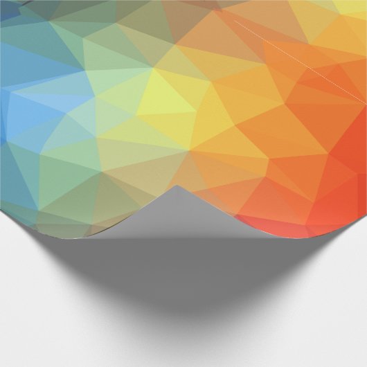 幾何学的レインボー万華鏡のように千変万化するパターン ラッピングペーパー (角)