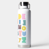 幾何学的レトロアルファベット ウォーターボトル (背面)