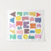 幾何学的レトロアルファベット タペストリー (正面(横))