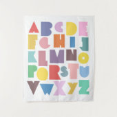 幾何学的レトロアルファベット タペストリー (正面)