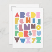 幾何学的レトロアルファベット ポストカード (正面/裏面)