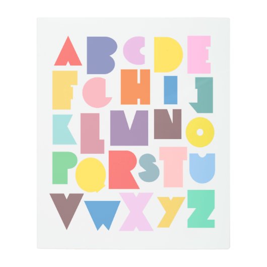 幾何学的レトロアルファベット メタルプリント (正面)