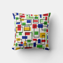 幾何学的レトロアート16X16 クッション