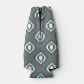 幾何学的レトロイカットの部族パターン ボトルクーラー (裏面)