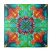 幾何学的レトロサイケデリック万華鏡のように千変万化するパターンタイル タイル (正面)