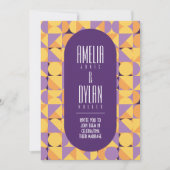 幾何学的レトロビーズオータムカラー 招待状 (正面)