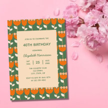 幾何学的レトロフラワーバウハウスグリーン誕生日